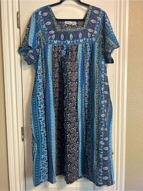 Blue Paisley Maxi Dress - Comfortable Boho Style